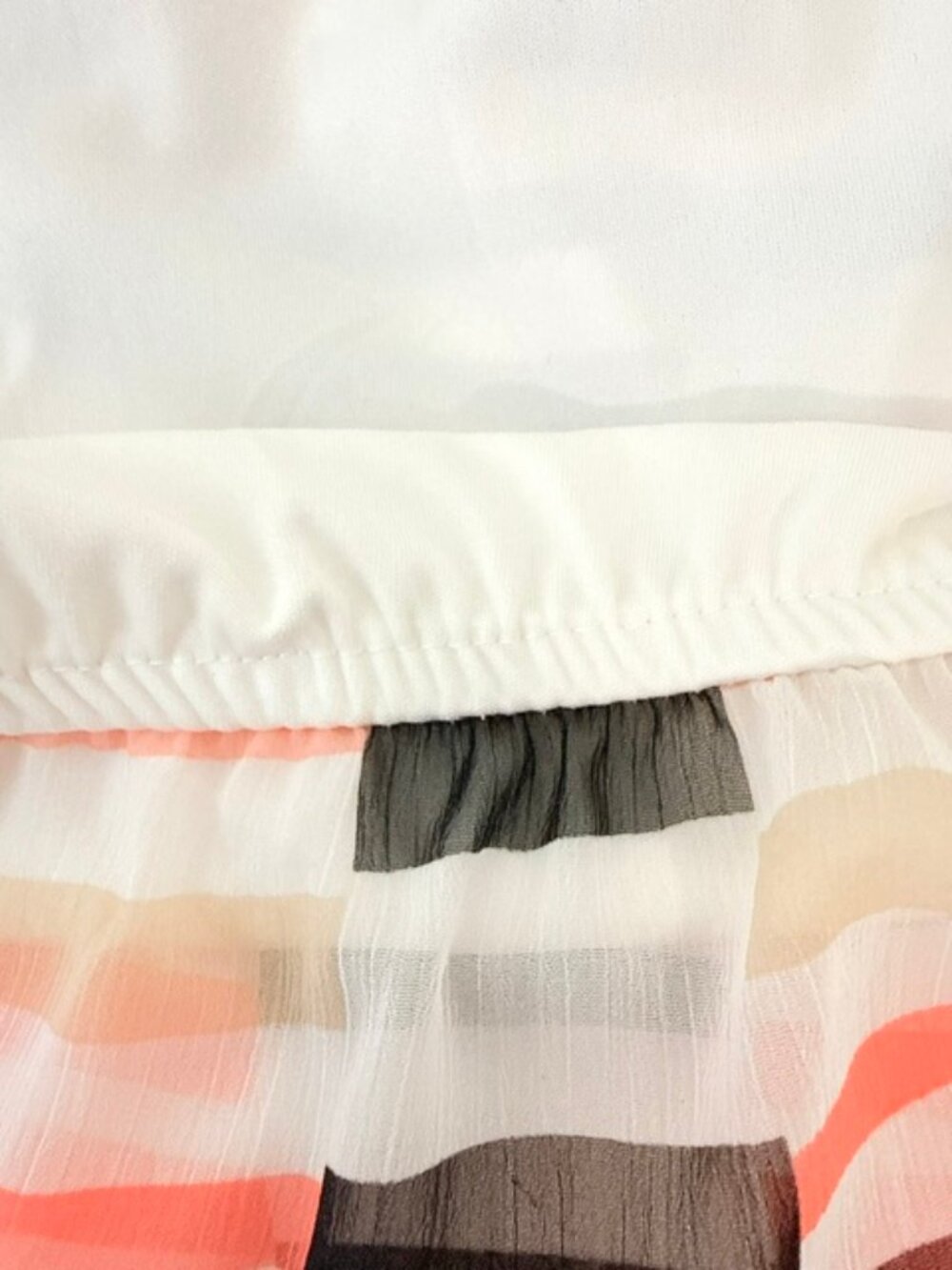 Sarah Michelle Striped Sheer Blouse with Elastic Hem - Picture 8 of 8